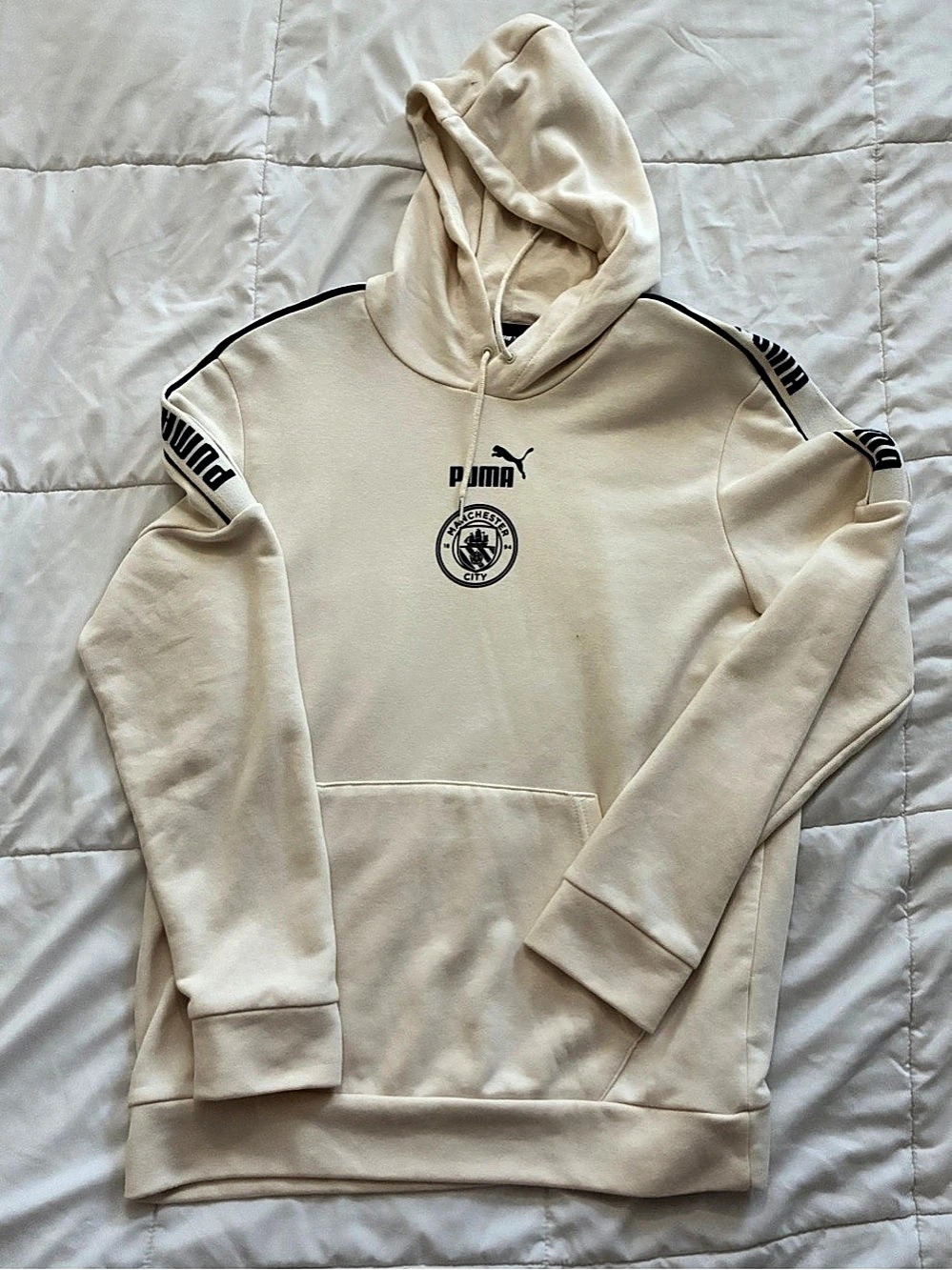 Puma Manchester City FC ftblCulture Hoodie Paisley Cream & Black Medium